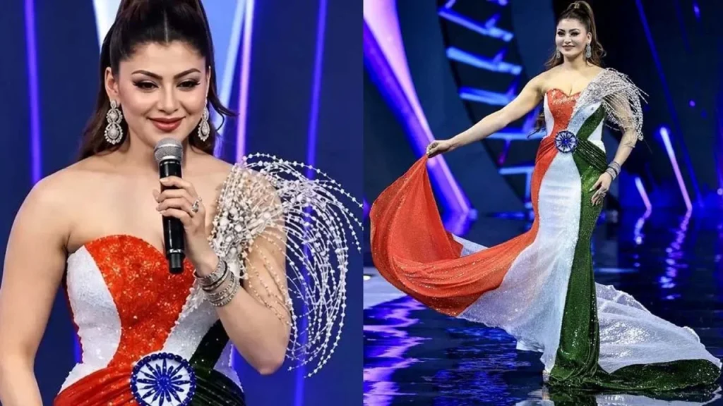 জাতীয় পতাকার আদলে পোশাক পরে বিতর্কে উর্বশী রাউতেলা
