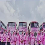 তিন শহরে যাত্রা শুরু বিআরটিসি’র পিংক বাসের, স্বস্তিতে নারী যাত্রীরা