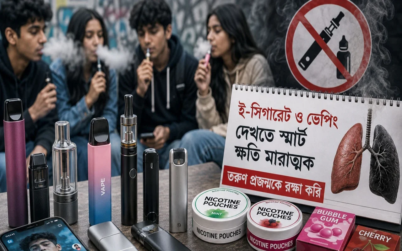 স্মার্ট ডিভাইসের আড়ালে নিকোটিনের মরণফাঁদ: বিপন্ন তরুণ প্রজন্ম