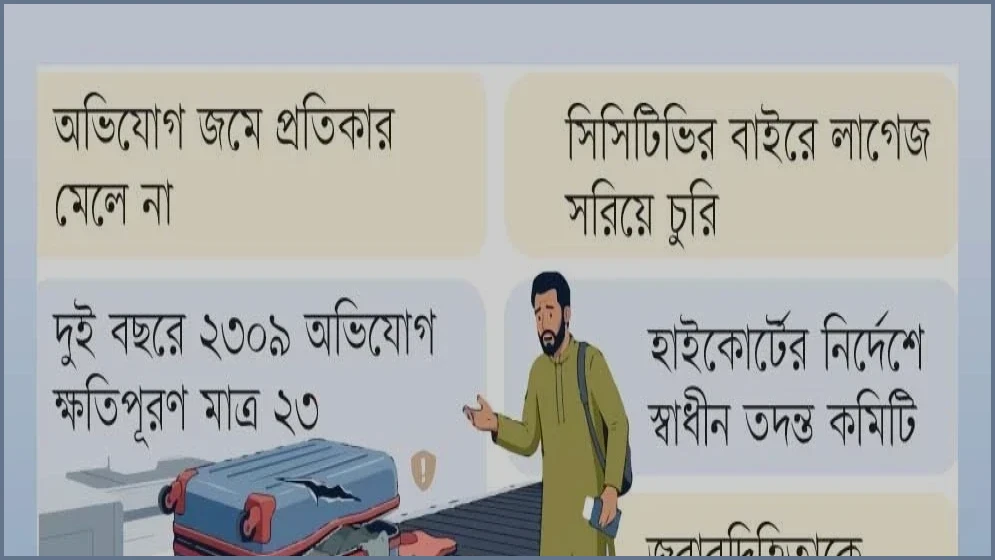 শাহজালাল বিমানবন্দরে লাগেজ চুরি ও হয়রানি রোধে তদন্ত কমিটির তৎপরতা